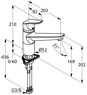 Смеситель для кухни Kludi Objekta хром 325740575